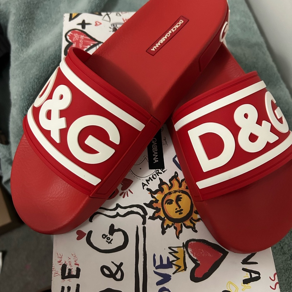 Red Dolce & Gabbana Slides